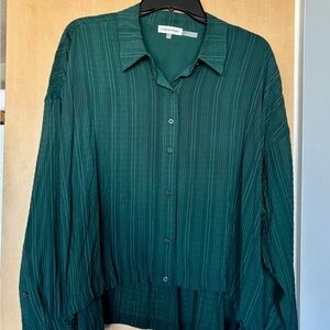 Calvin Klein Hem Button Down Shirt Blouse Medium